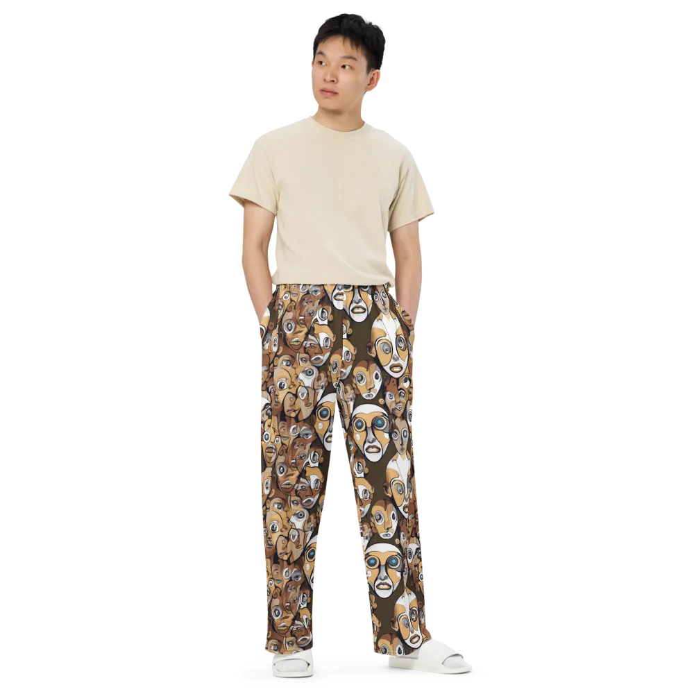 Many-eyed Masquerade on Wide-Leg Pants — Front