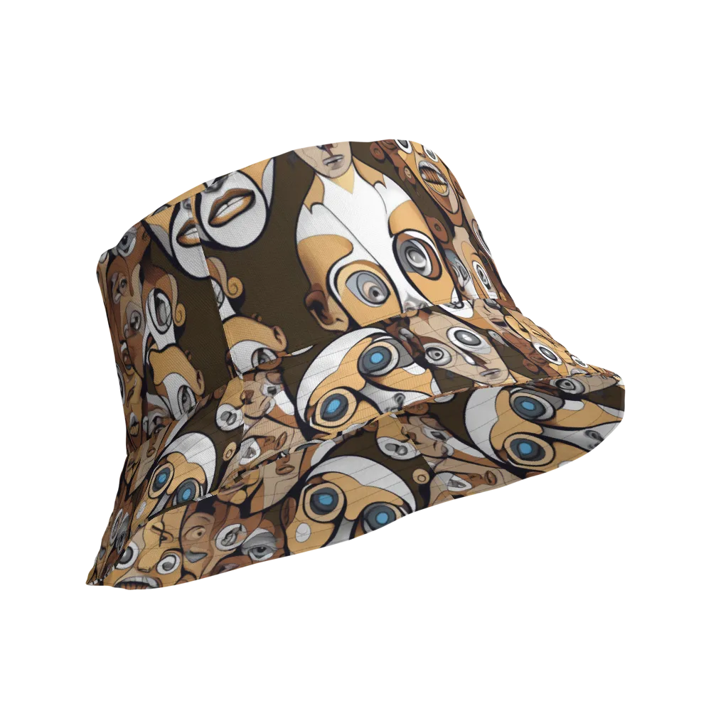 Many-eyed Masquerade on Reversible Bucket Hat — Product details Outside