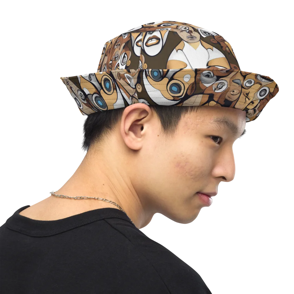 Many-eyed Masquerade on Reversible Bucket Hat — Right Outside