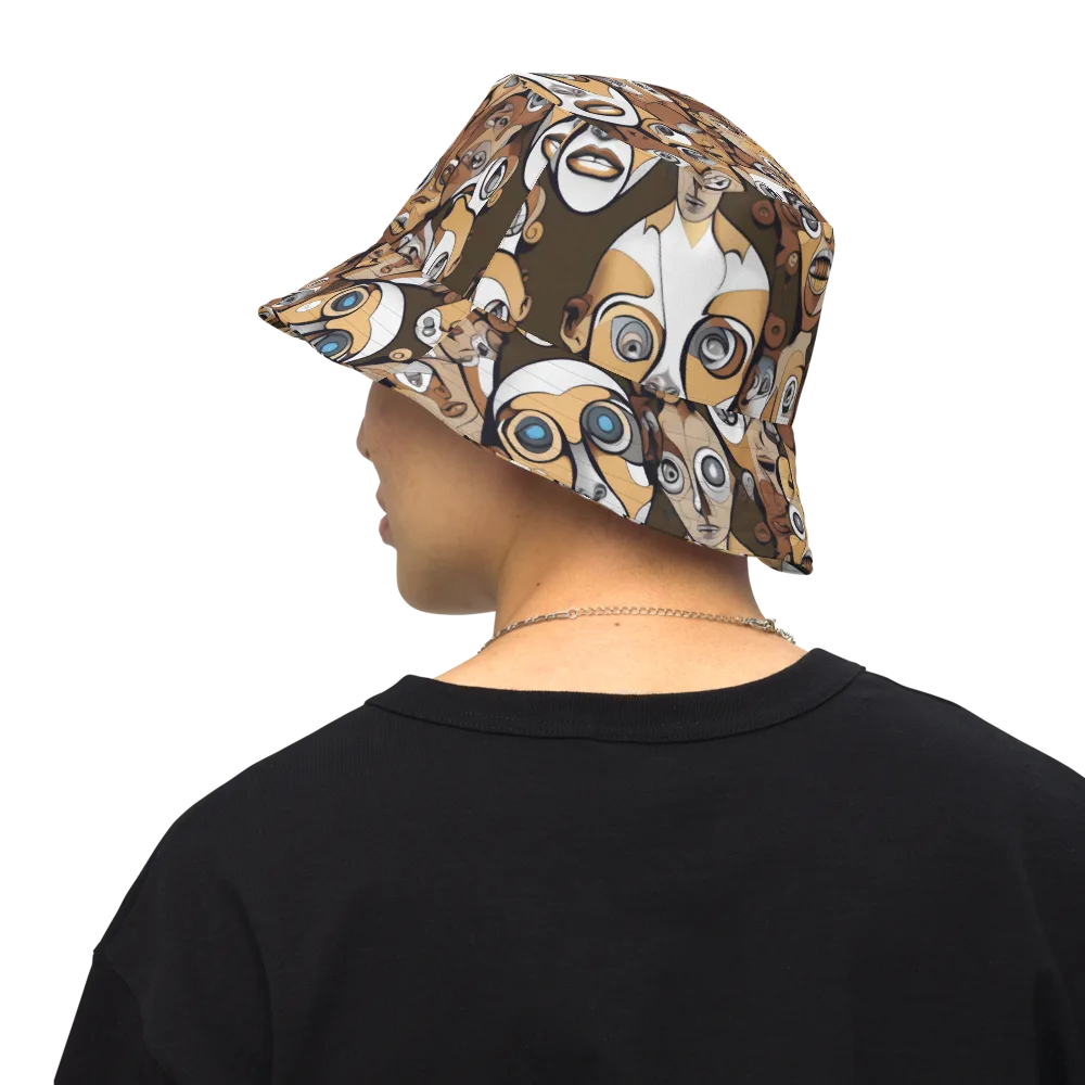 Many-eyed Masquerade on Reversible Bucket Hat — Back Inside