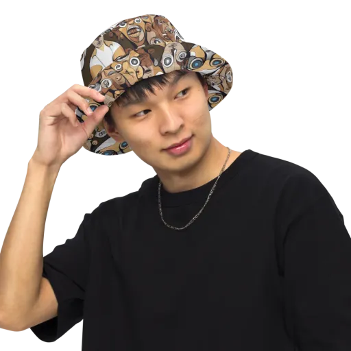 Many-eyed Masquerade on a Reversible Bucket Hat