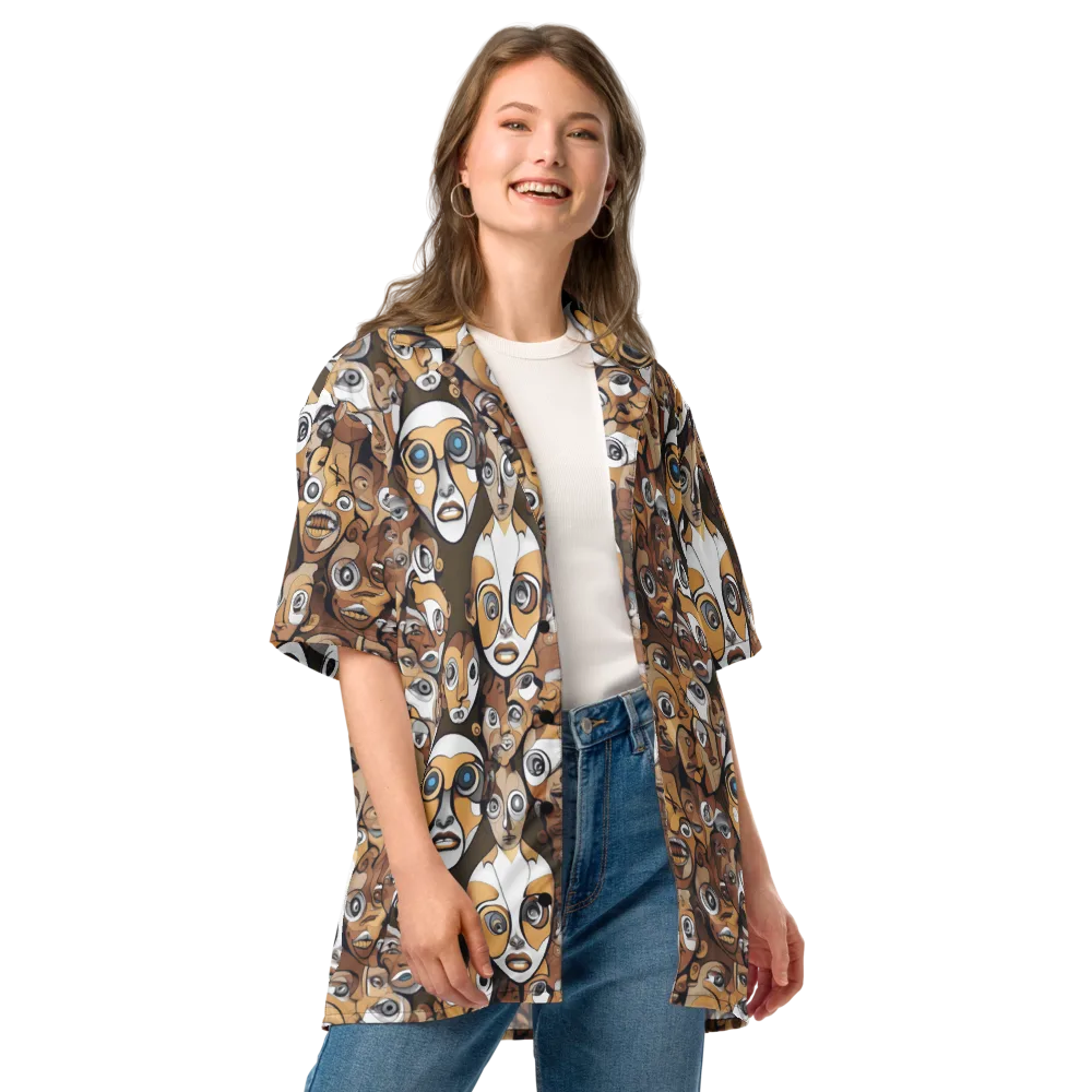 Many-eyed Masquerade on Button Shirt — Front