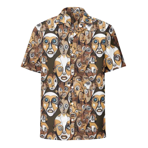 Many-eyed Masquerade on a Button Shirt