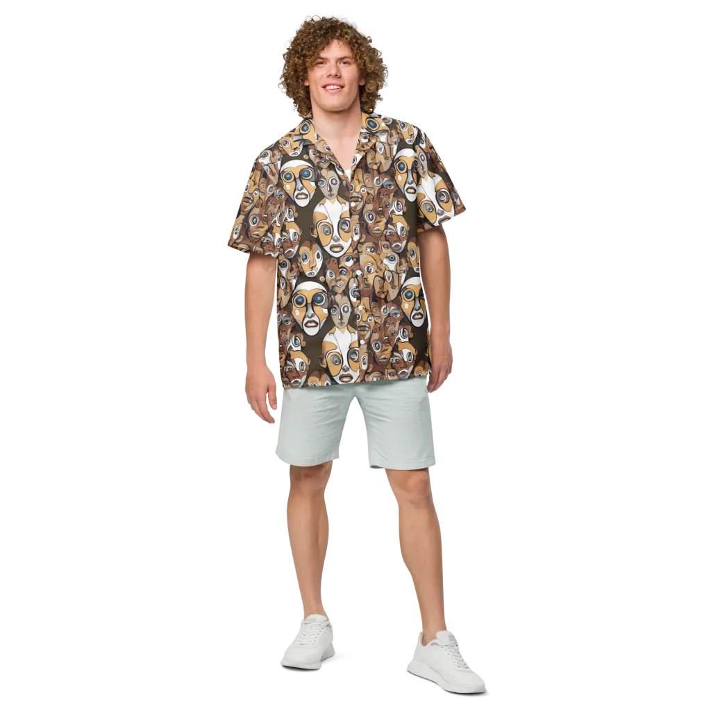 Many-eyed Masquerade on Button Shirt — Front