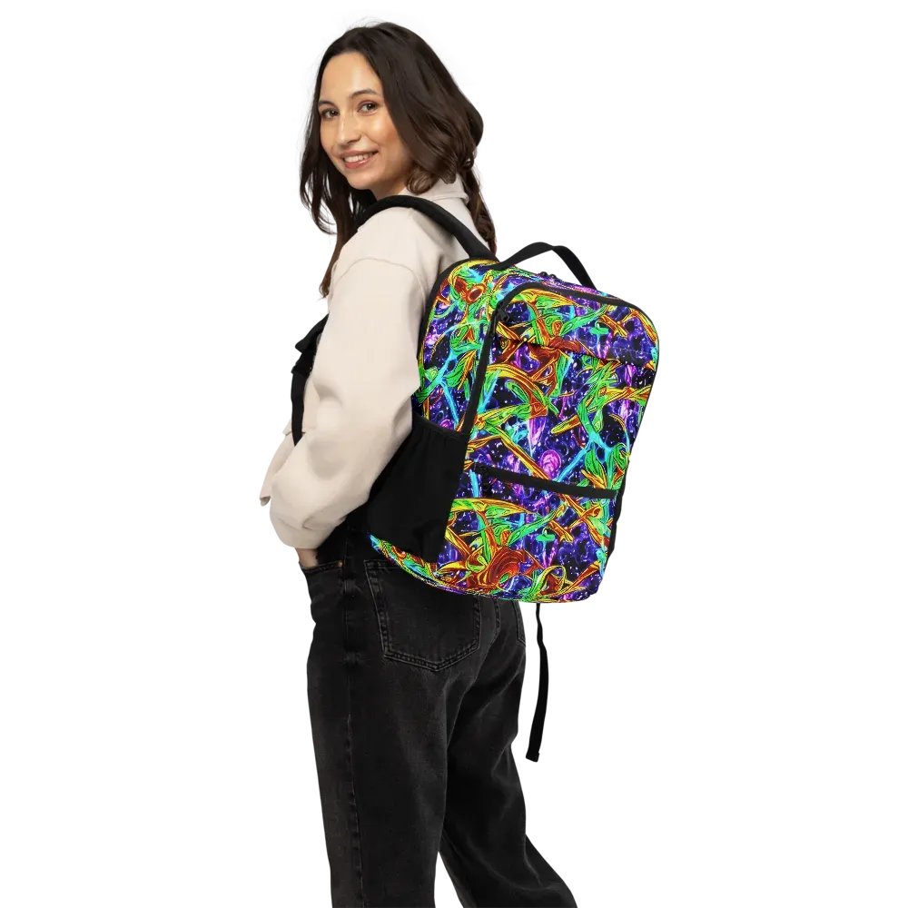 Neon Jungle Orbit on Utility Backpack — Back