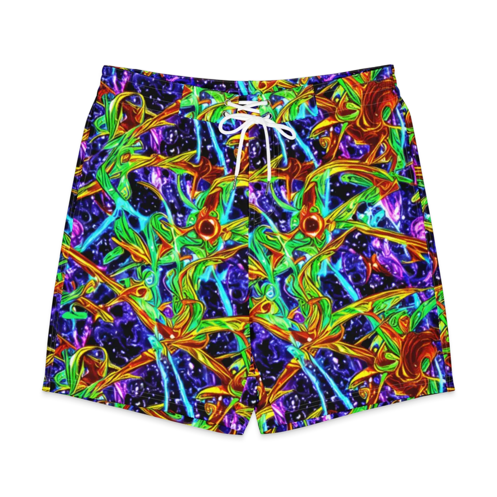Neon Jungle Orbit on Men's Board Shorts — Front