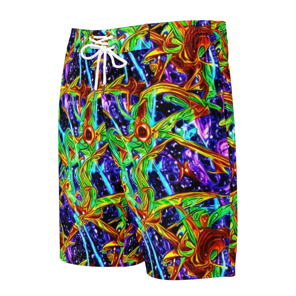 Neon Jungle Orbit on Men's Board Shorts — Front
