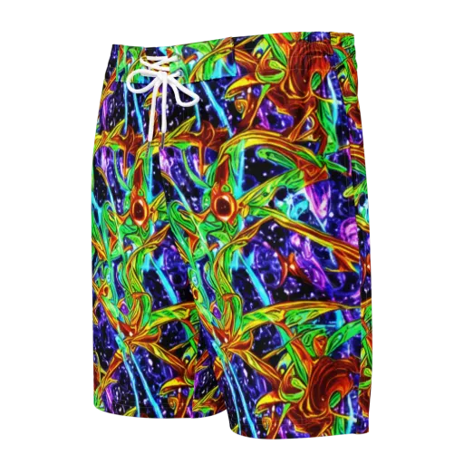 Neon Jungle Orbit on a Men's Board Shorts