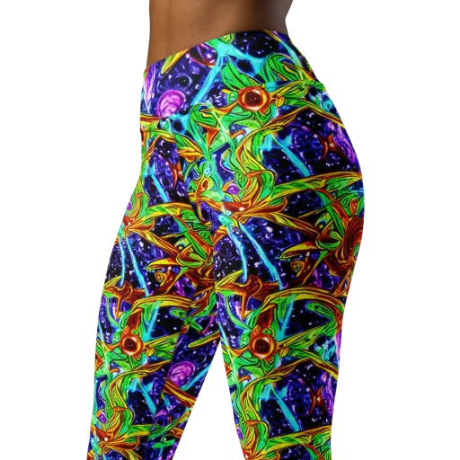 Neon Jungle Orbit on a Yoga Leggings