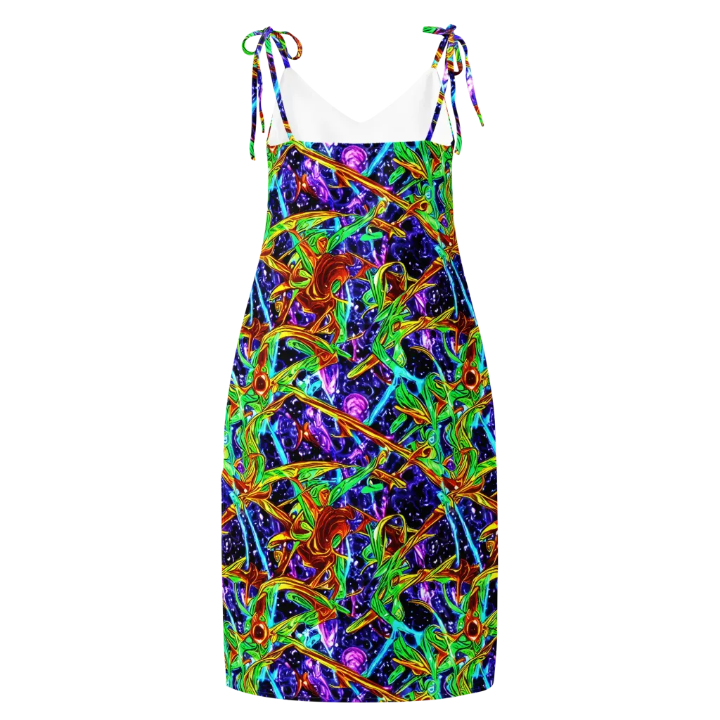 Neon Jungle Orbit on Slip Dress — Back