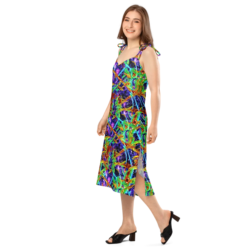 Neon Jungle Orbit on Slip Dress — Left Front