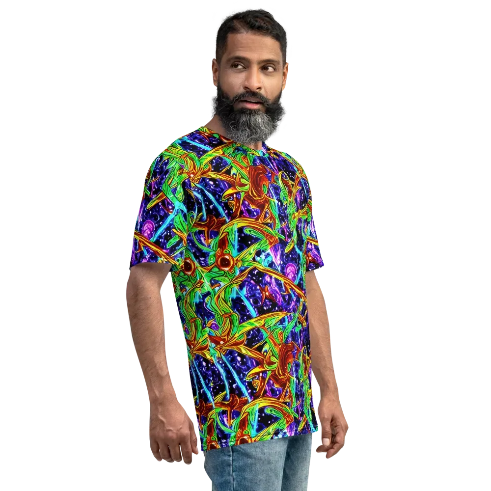 Neon Jungle Orbit on Men's Crew Neck T-Shirt — Right