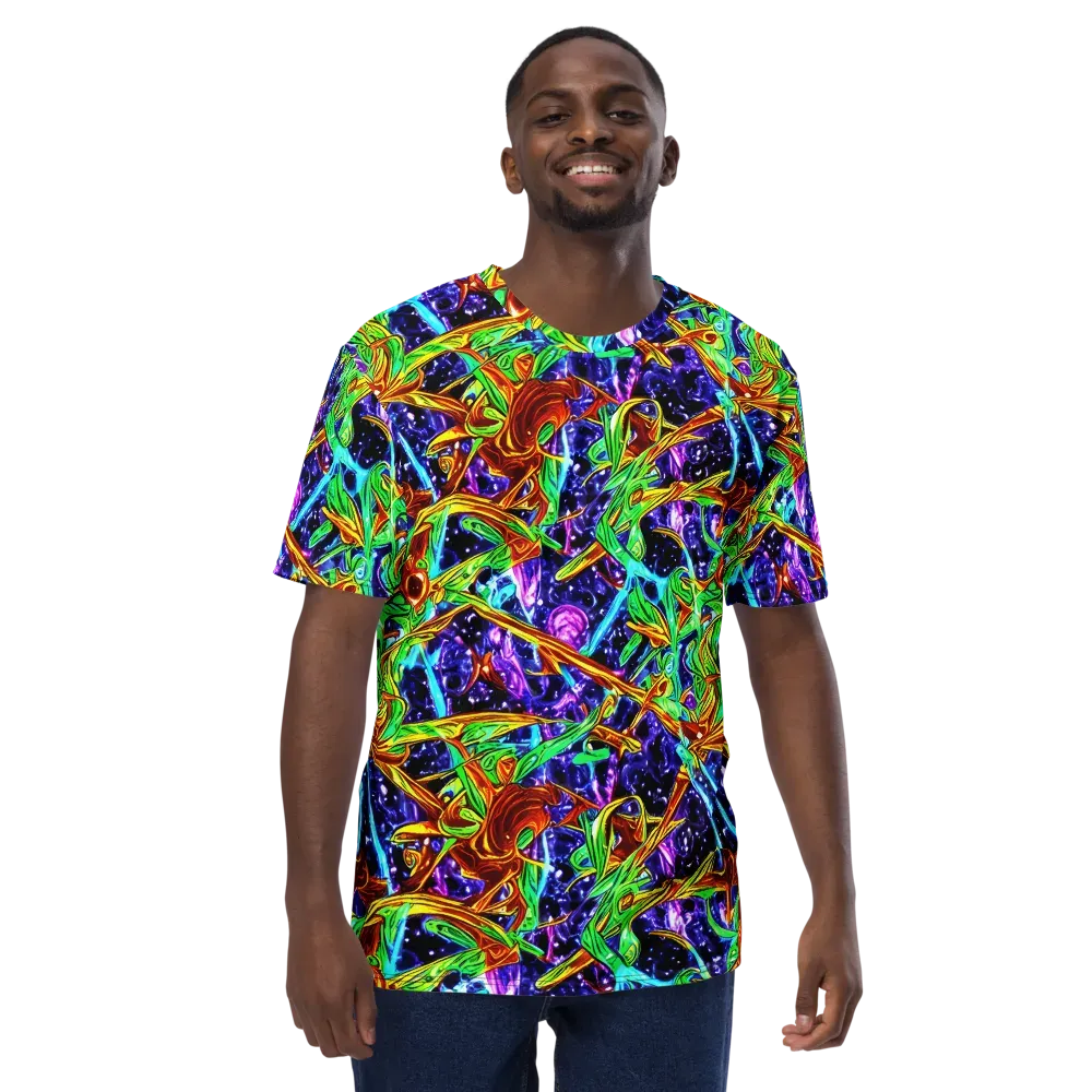 Neon Jungle Orbit on Men's Crew Neck T-Shirt — Front