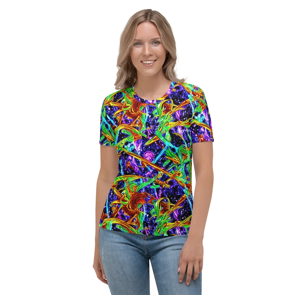 Neon Jungle Orbit on Women's Crew Neck T-Shirt — Front