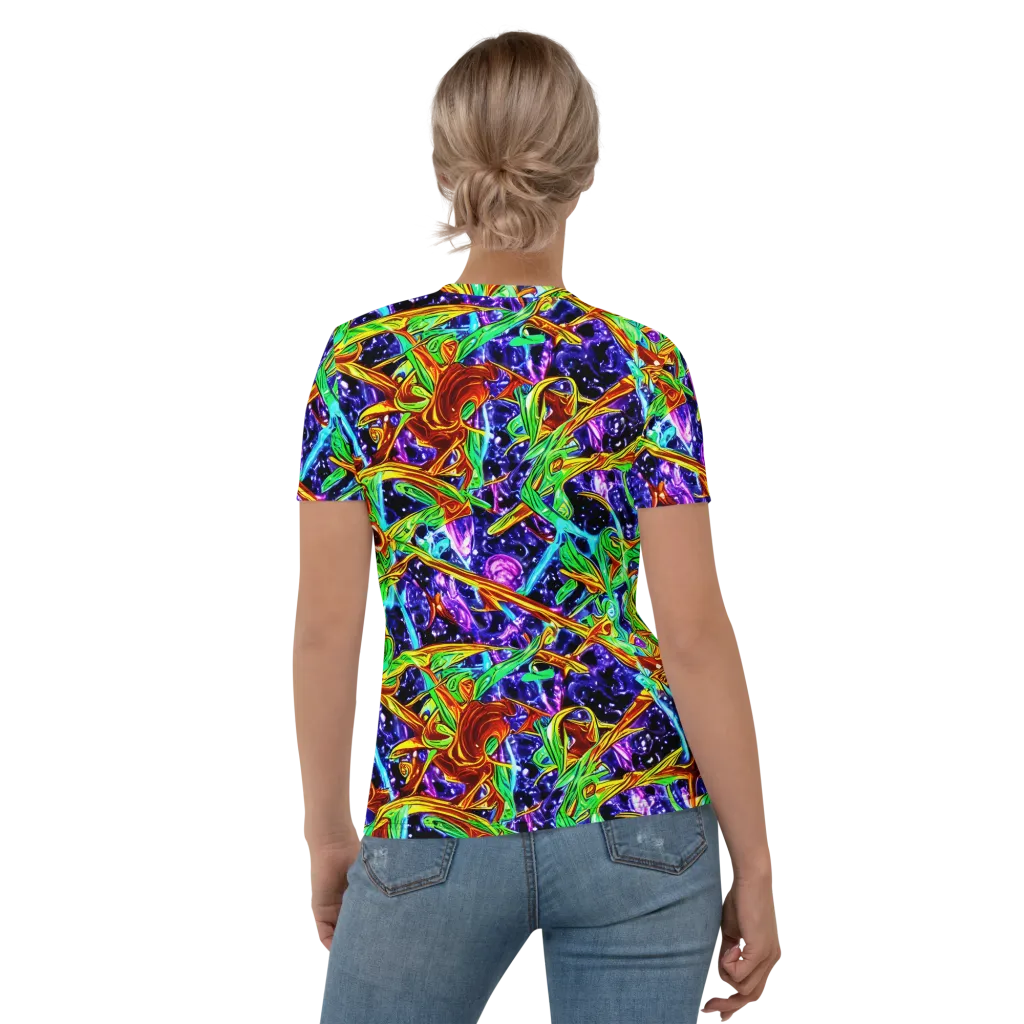 Neon Jungle Orbit on Women's Crew Neck T-Shirt — Back