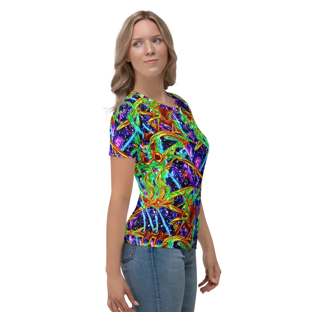 Neon Jungle Orbit on Women's Crew Neck T-Shirt — Right