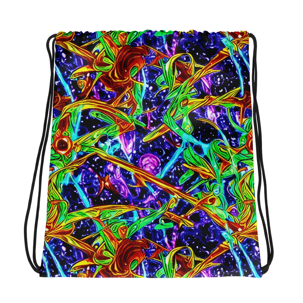 Neon Jungle Orbit on Drawstring Bag — Photo