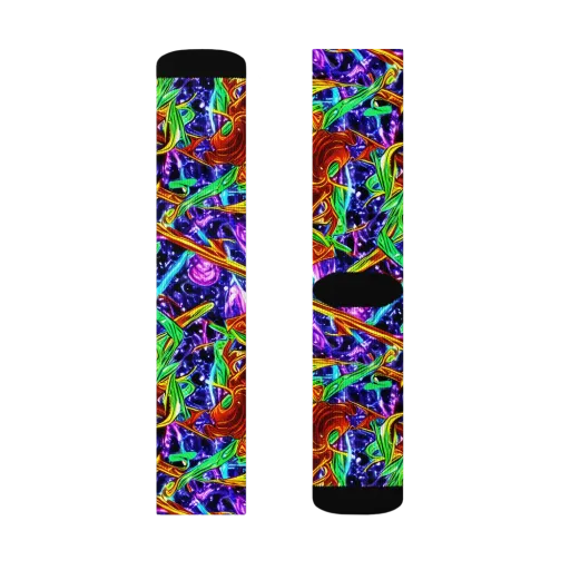 Neon Jungle Orbit on a Socks