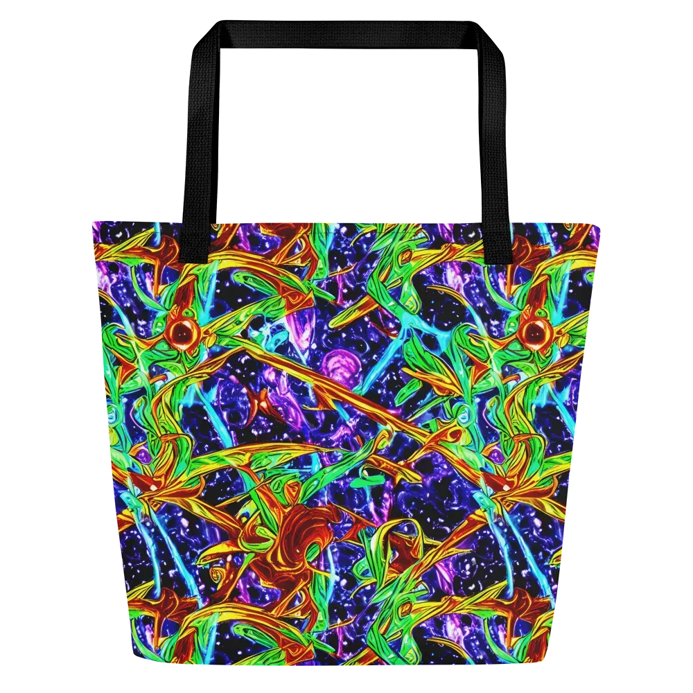 Neon Jungle Orbit on Large Tote Bag W/ Pocket — Front