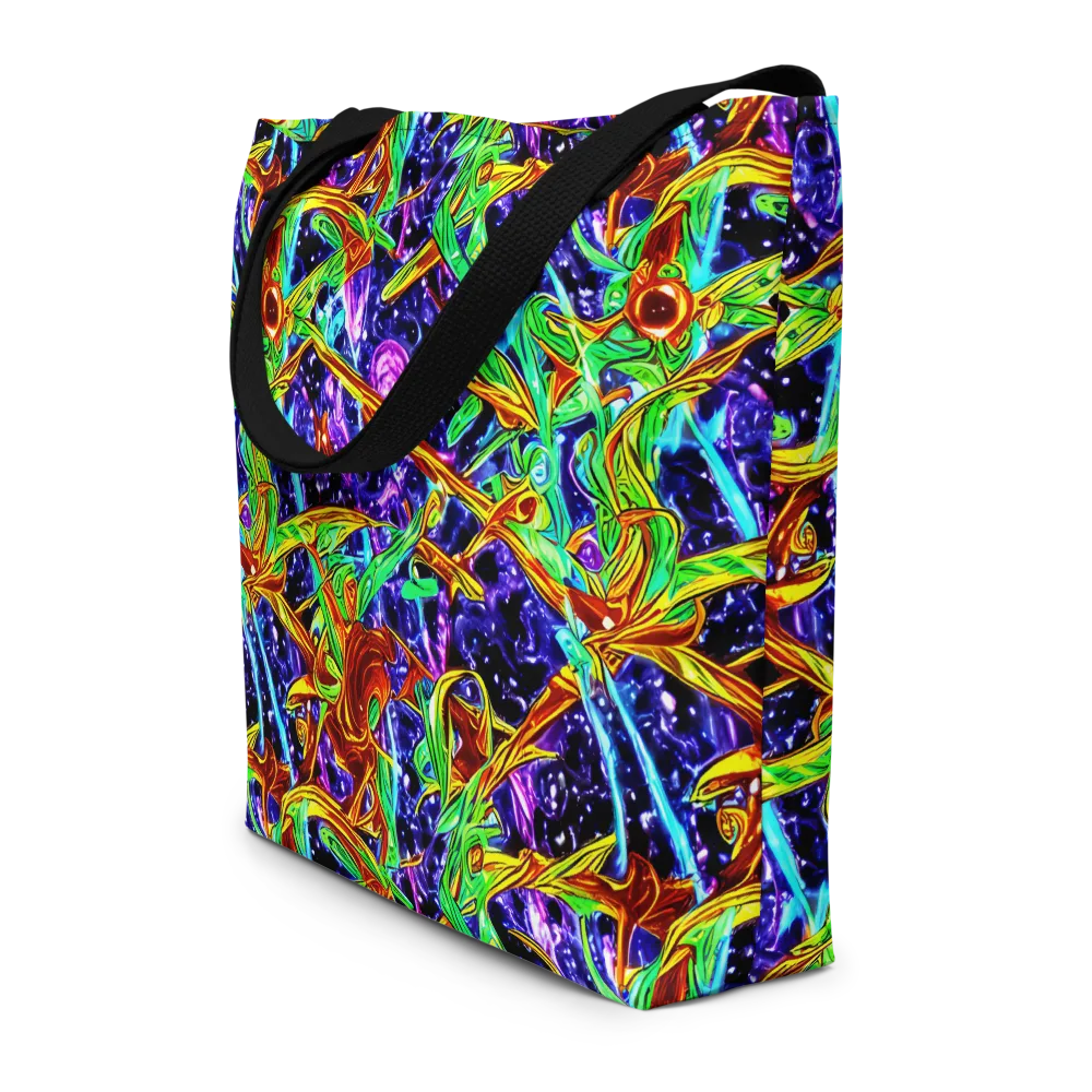Neon Jungle Orbit on Large Tote Bag W/ Pocket — Front