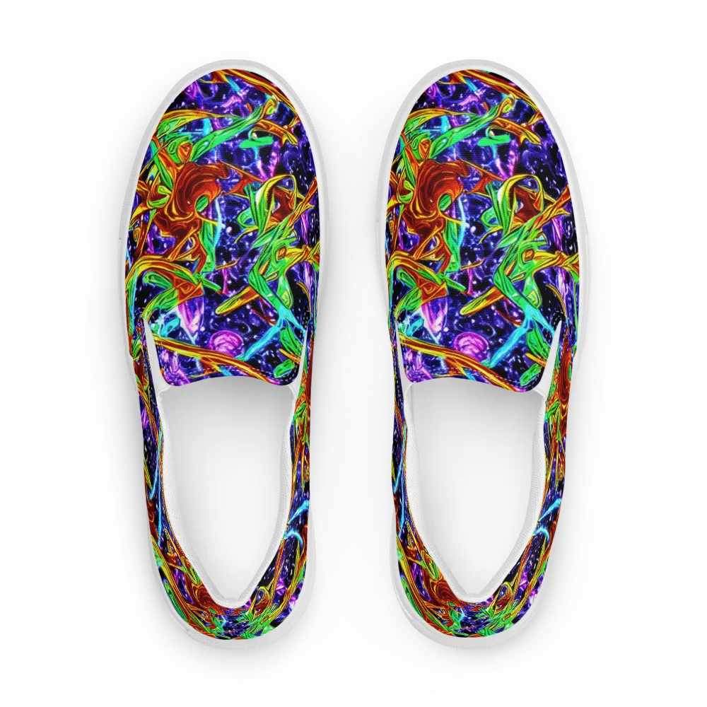 Neon Jungle Orbit on Women's Slip-On Canvas Shoes — Front