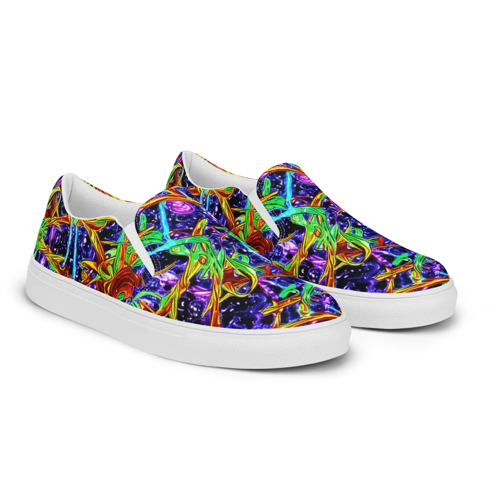 Neon Jungle Orbit on Women's Slip-On Canvas Shoes — Right Front