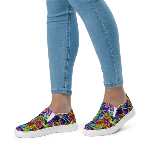 Neon Jungle Orbit on a Women's Slip-On Canvas Shoes