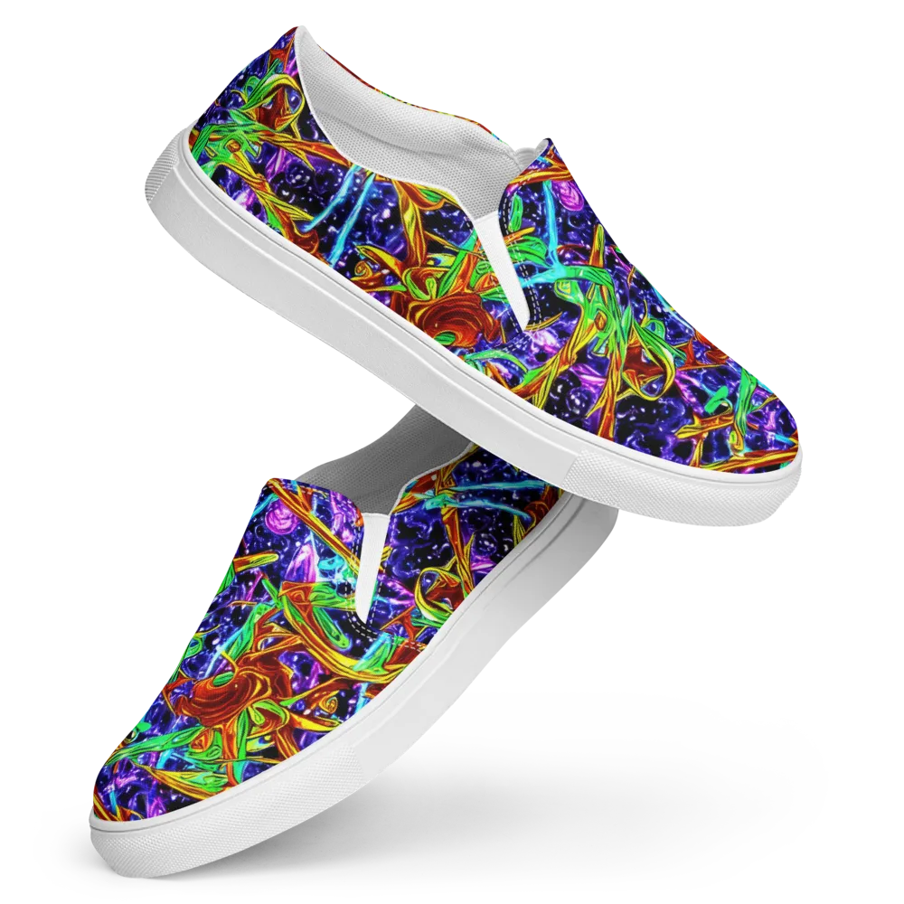 Neon Jungle Orbit on Women's Slip-On Canvas Shoes — Front