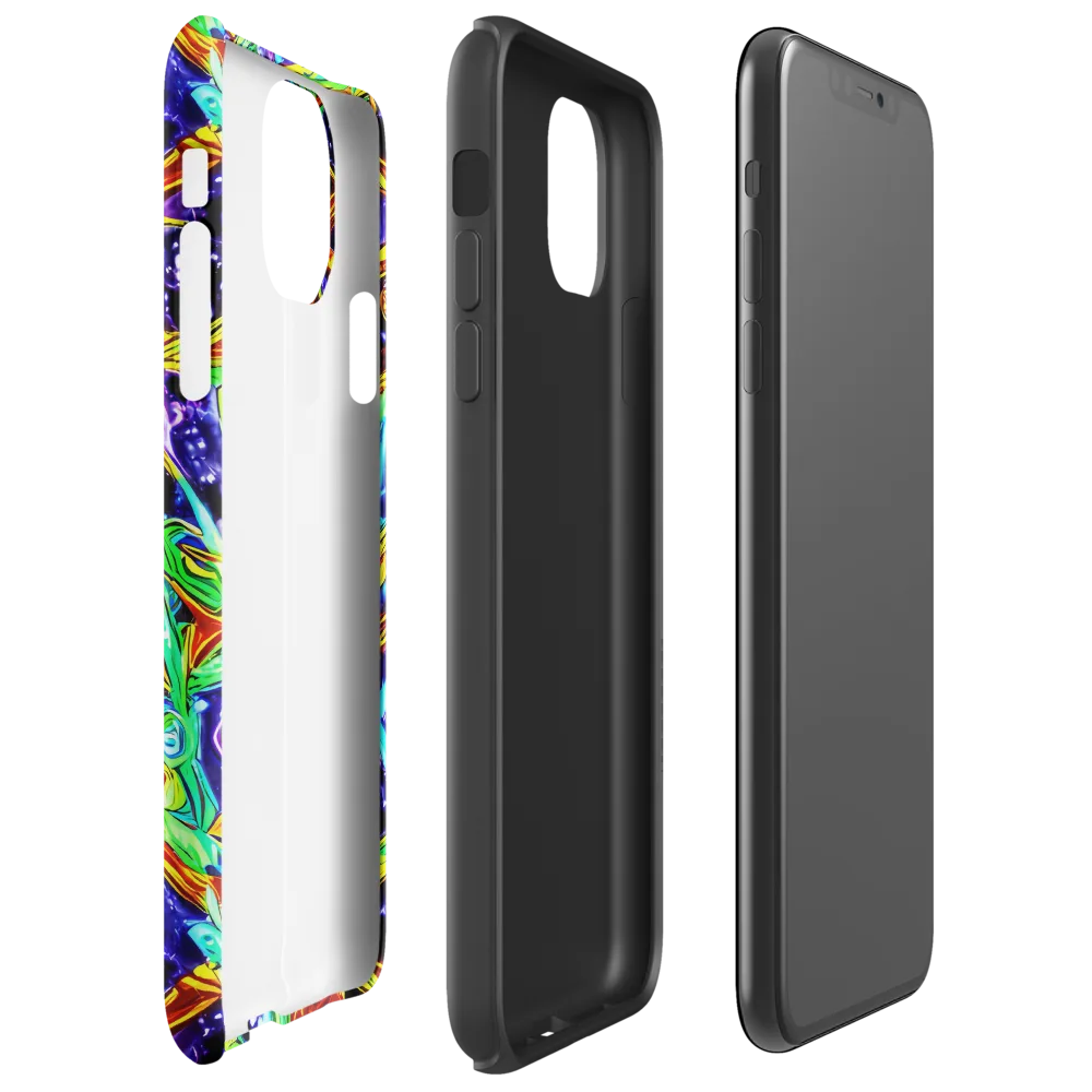 Neon Jungle Orbit on Tough Case for iPhone® — Right