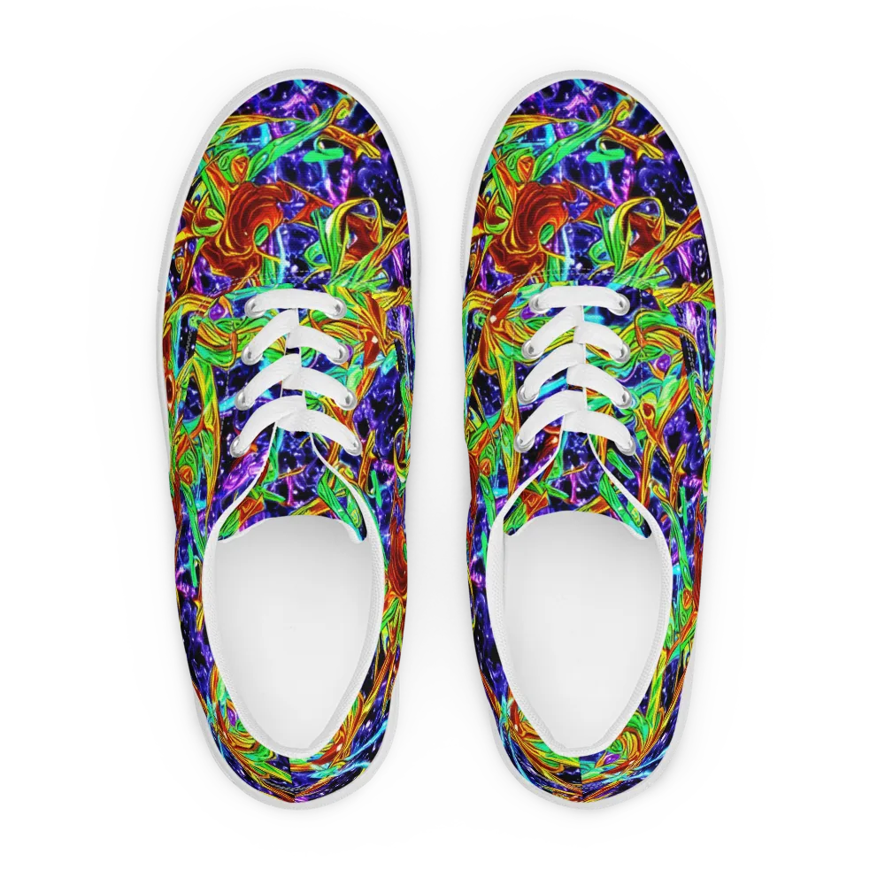 Neon Jungle Orbit on Men's Lace-Up Canvas Shoes — Front