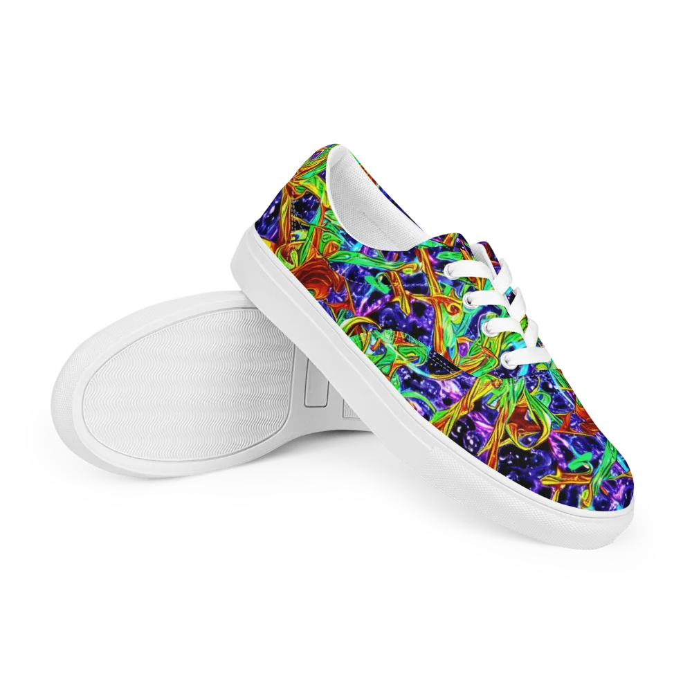 Neon Jungle Orbit on Men's Lace-Up Canvas Shoes — Right Front