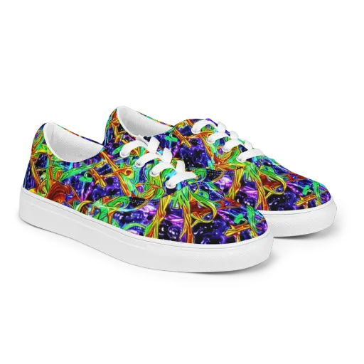 Neon Jungle Orbit on a Men's Lace-Up Canvas Shoes
