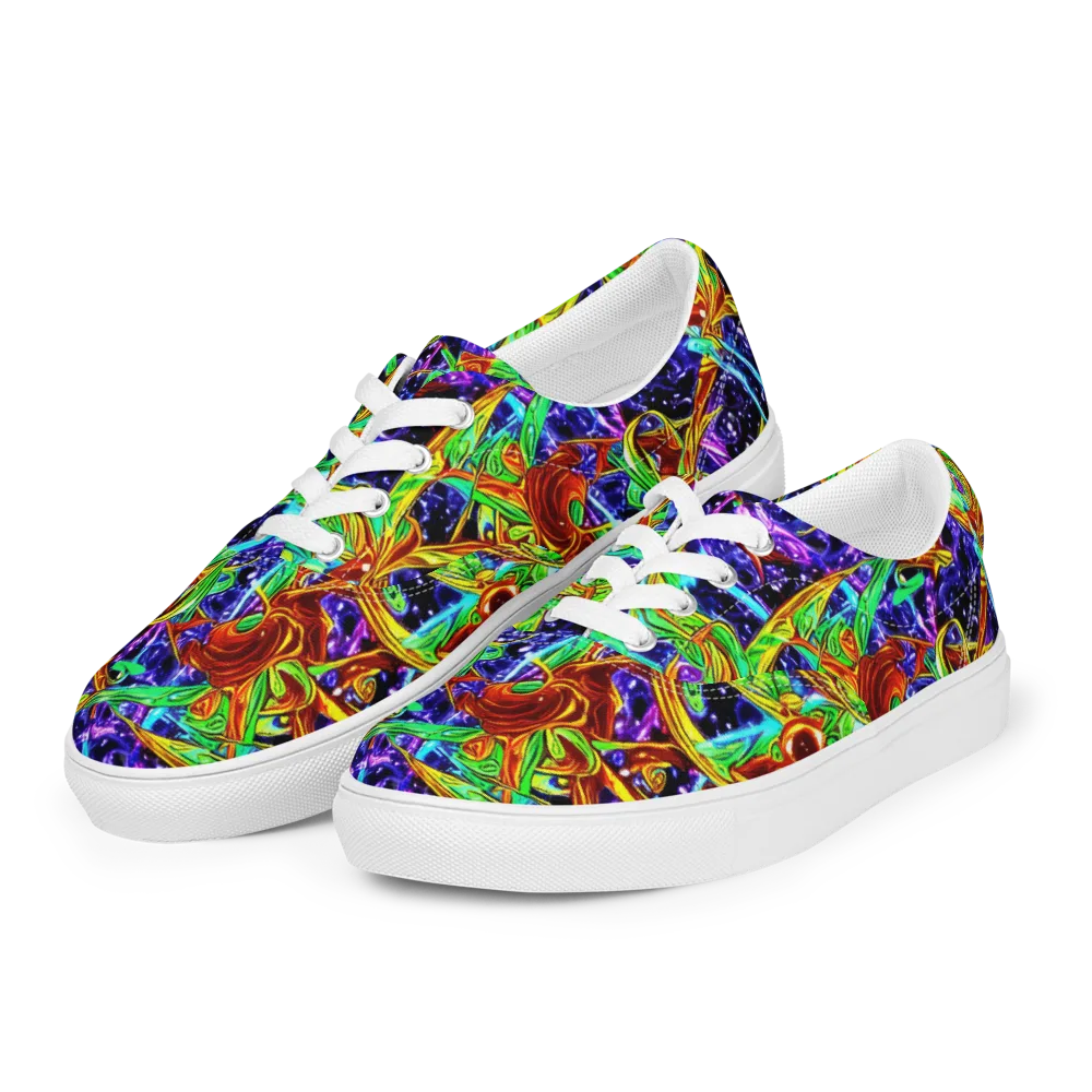 Neon Jungle Orbit on Men's Lace-Up Canvas Shoes — Left Front