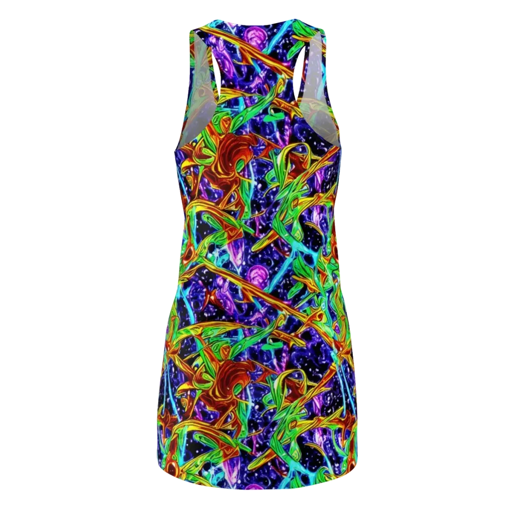 Neon Jungle Orbit on Racerback Dress — Back