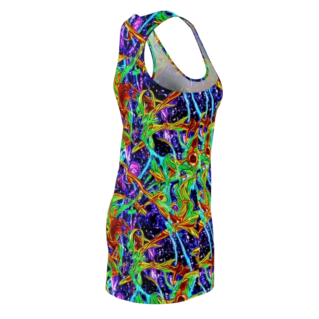 Neon Jungle Orbit on Racerback Dress — Back Side