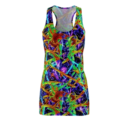 Neon Jungle Orbit on a Racerback Dress
