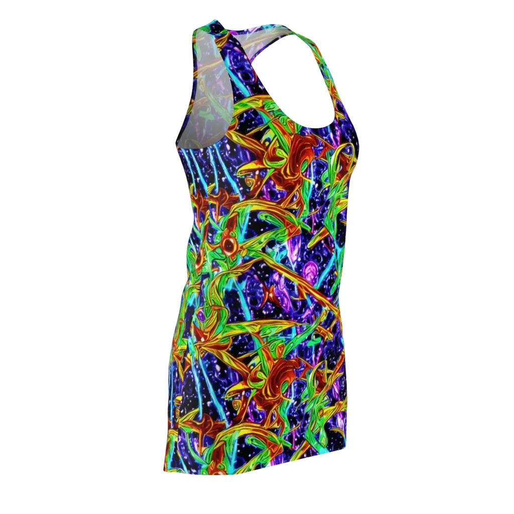 Neon Jungle Orbit on Racerback Dress — Front Side