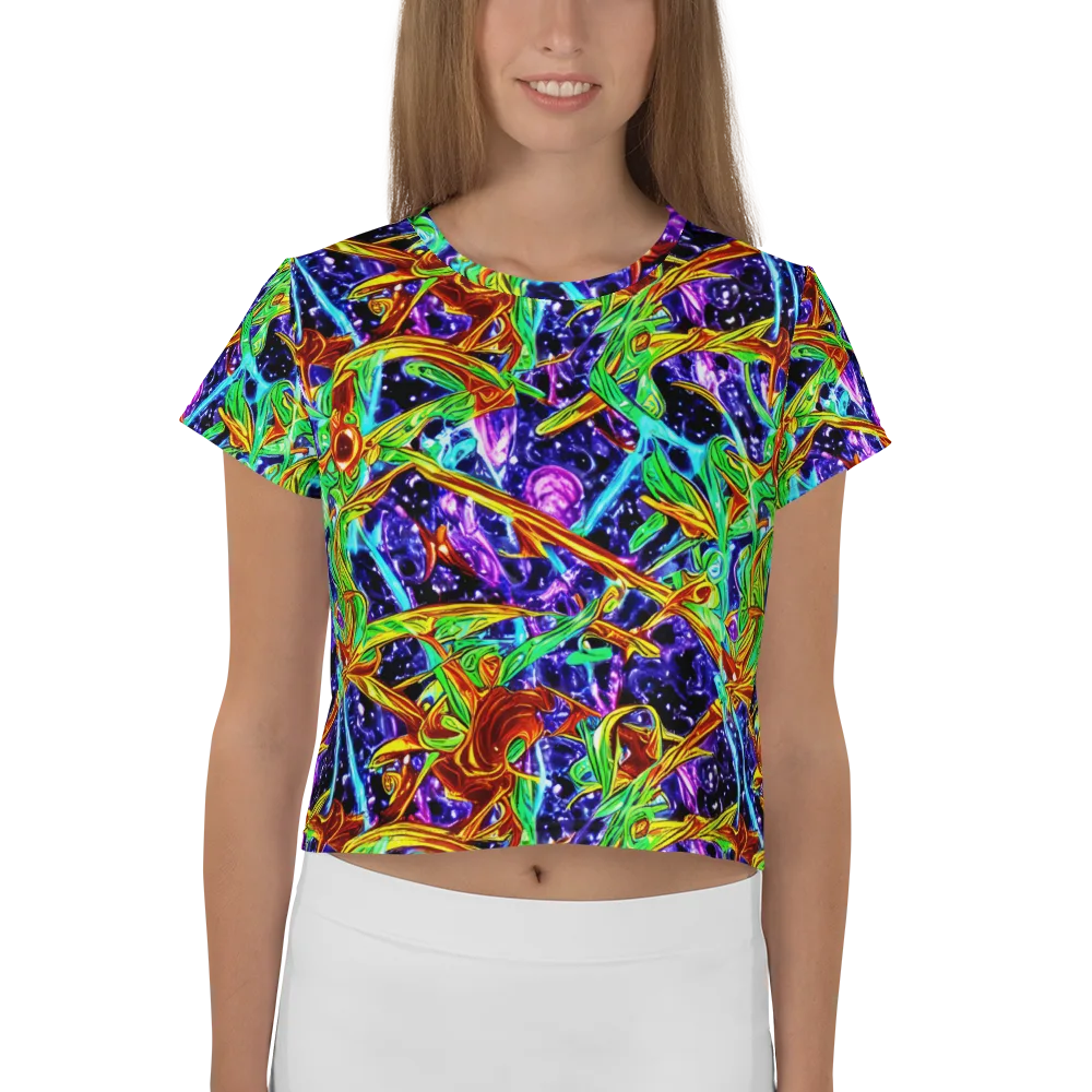 Neon Jungle Orbit on Crop Tee — Front