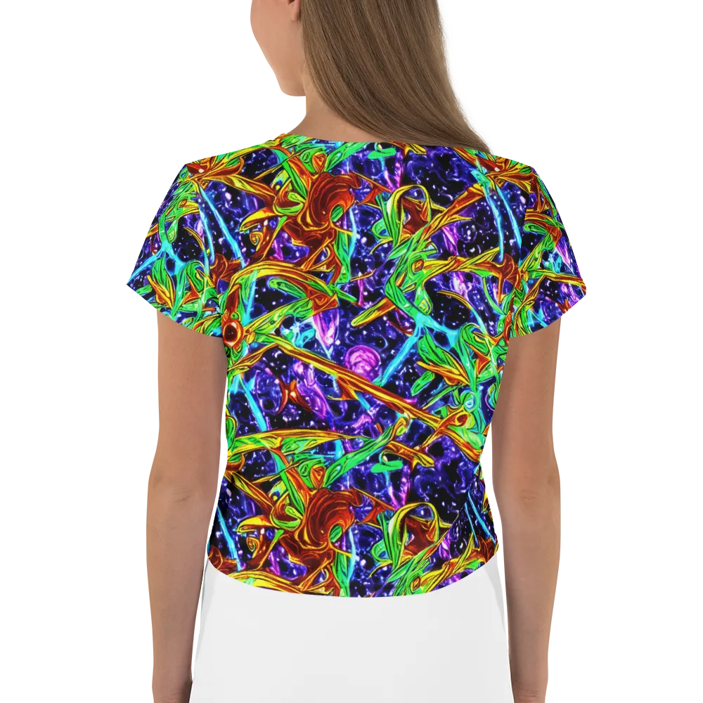 Neon Jungle Orbit on Crop Tee — Back