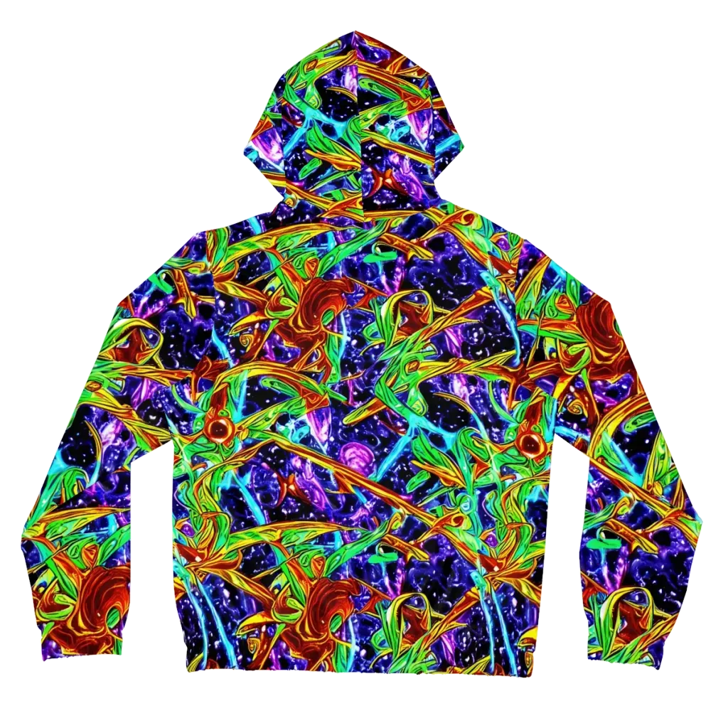 Neon Jungle Orbit on Women's Full-Zip Hoodie — Back