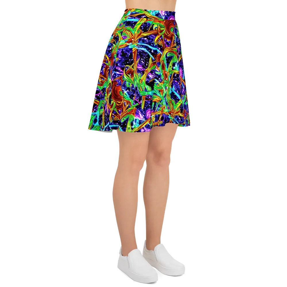 Neon Jungle Orbit on Skater Skirt — Right