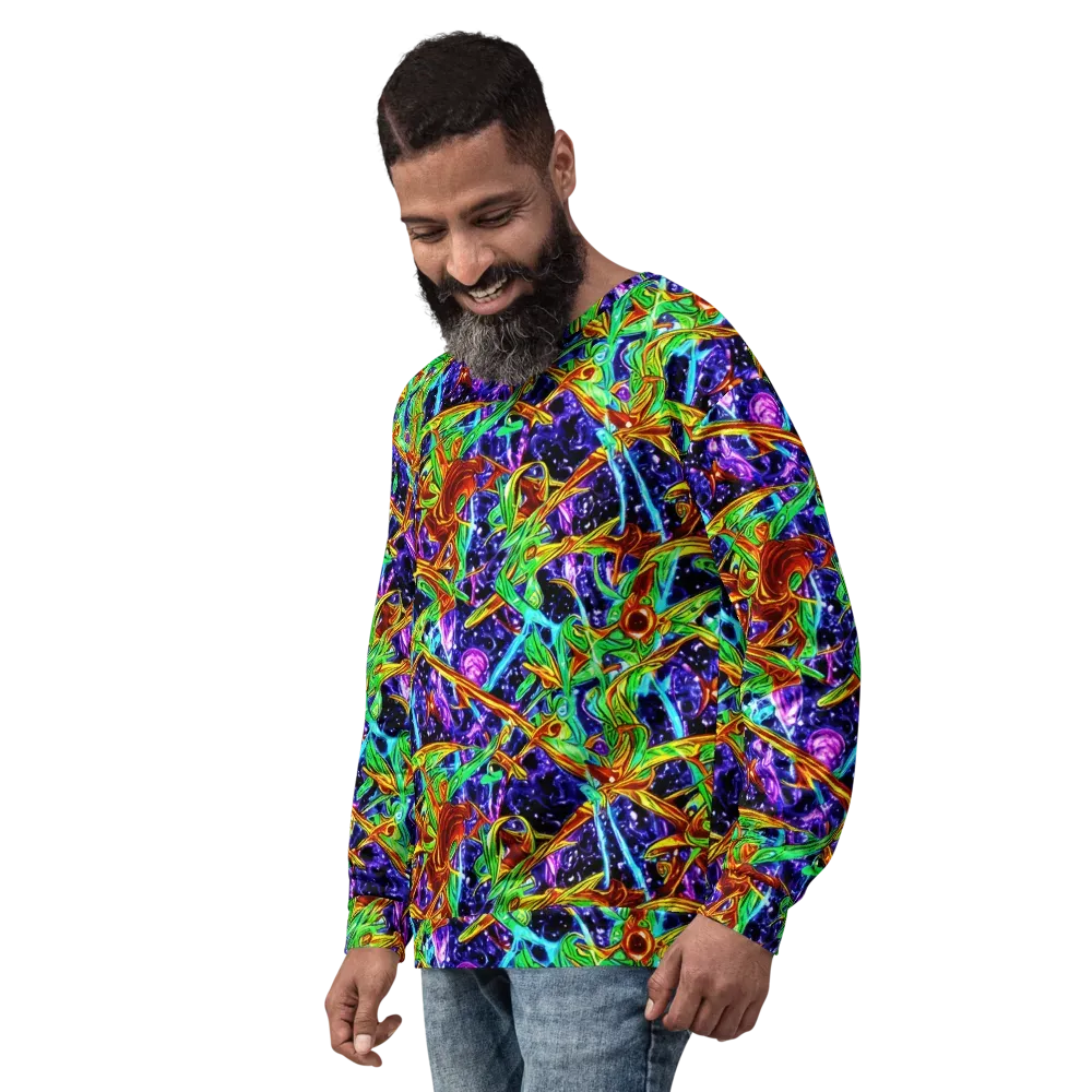 Neon Jungle Orbit on Sweatshirt — Left Front