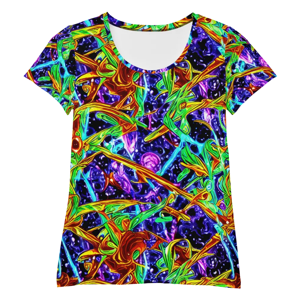 Neon Jungle Orbit on Women's Athletic T-Shirt — Front