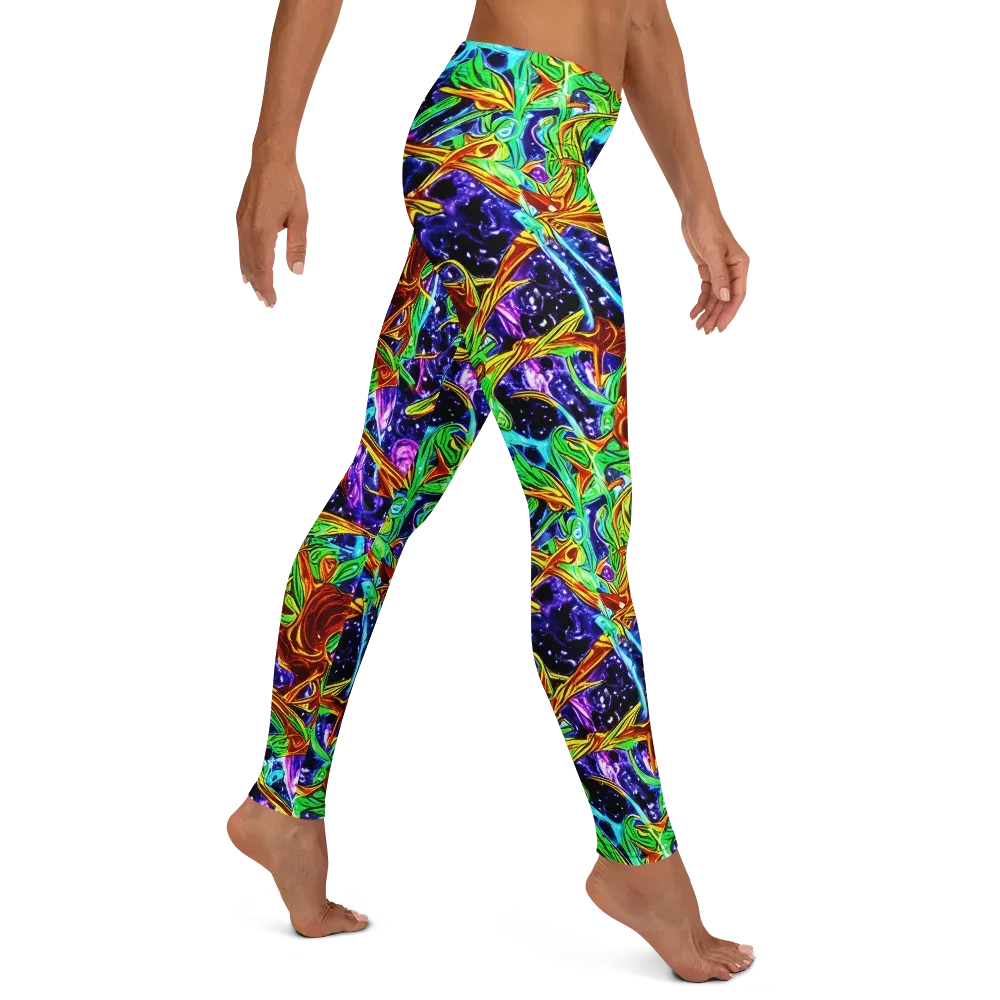 Neon Jungle Orbit on Leggings — Right