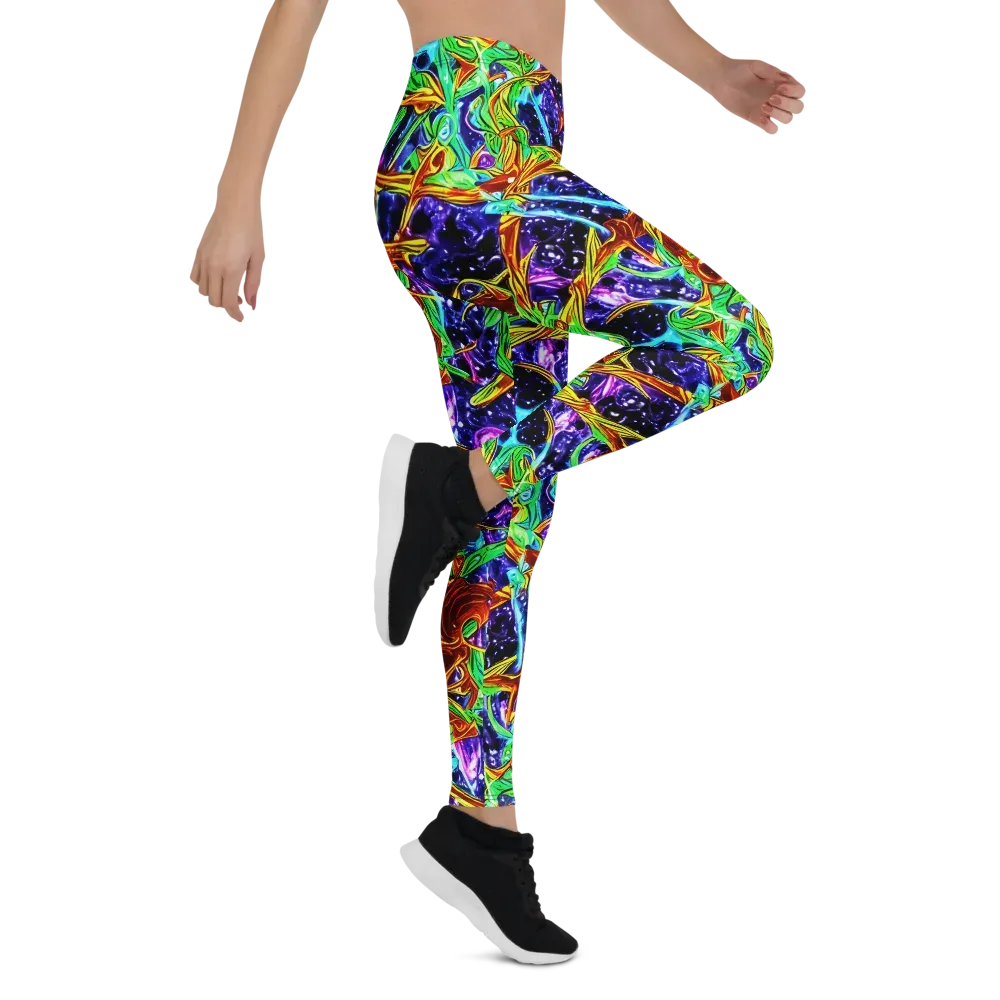 Neon Jungle Orbit on Leggings — Right