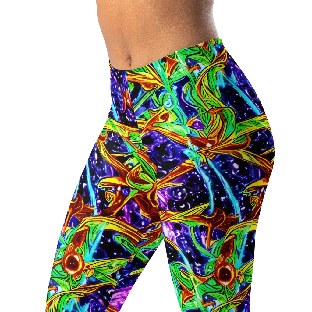 Neon Jungle Orbit on Leggings — Left Front