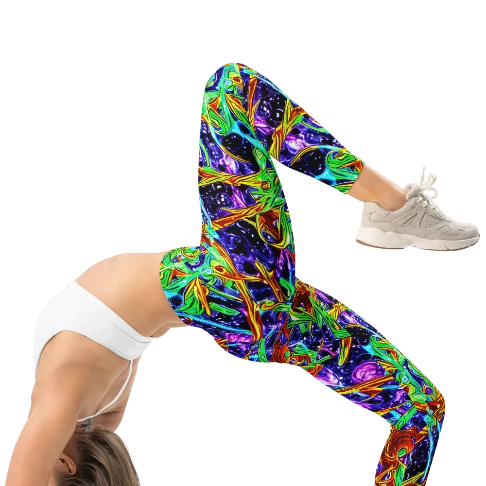 Neon Jungle Orbit on Leggings — Right