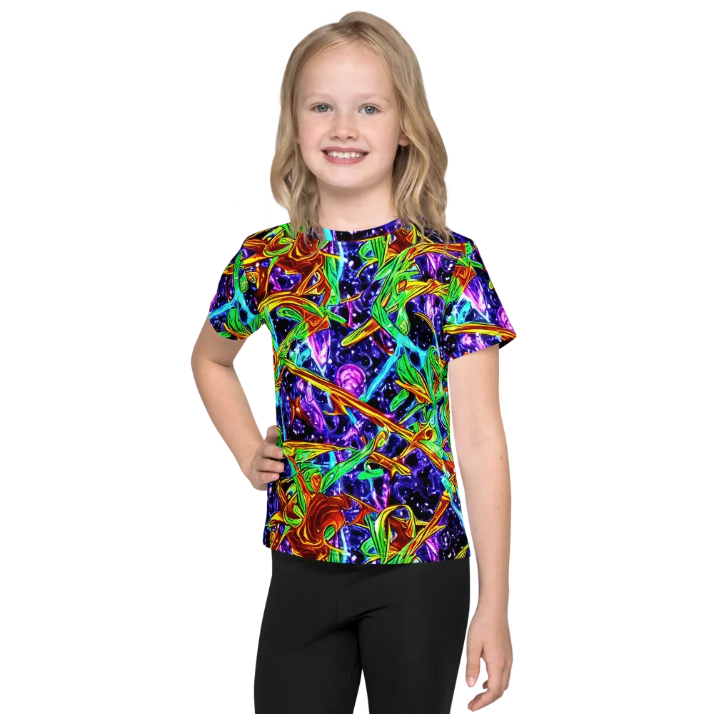 Neon Jungle Orbit on Kids Crew Neck T-Shirt — Front
