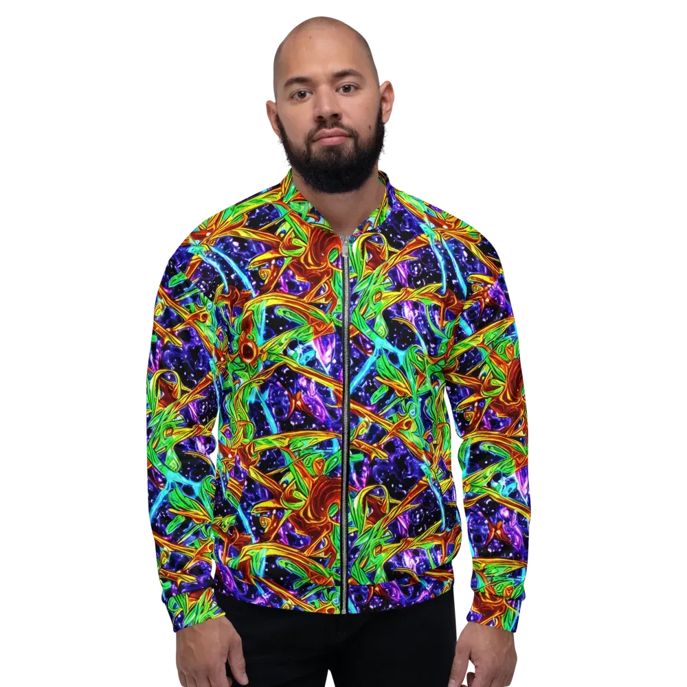 Neon Jungle Orbit on Bomber Jacket — Front