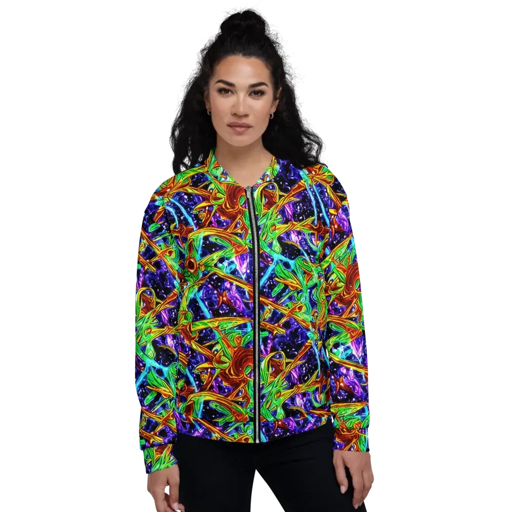 Neon Jungle Orbit on Bomber Jacket — Front